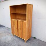 Rattan glazed bookcase