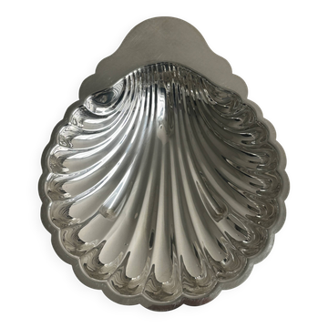 Grand plat coquillage en métal