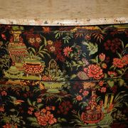 Antique Chinoiserie Commode Hand-Painted with Marble Top