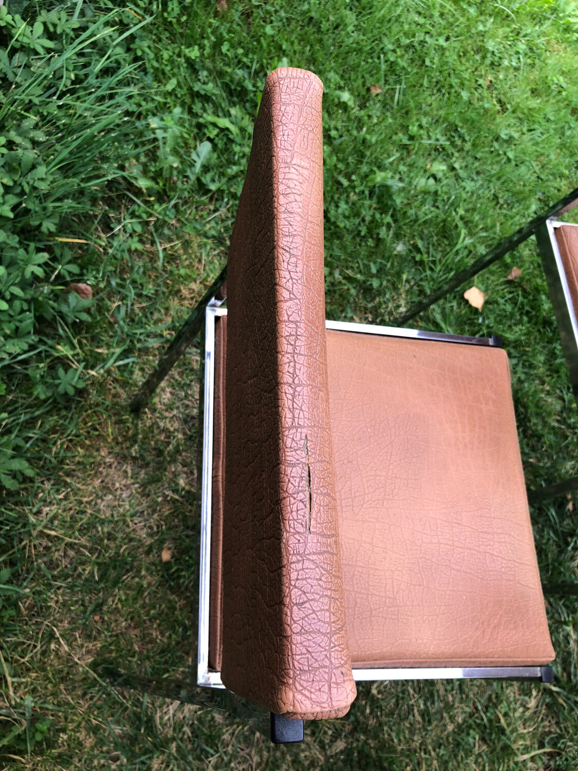 Skai and chrome chairs