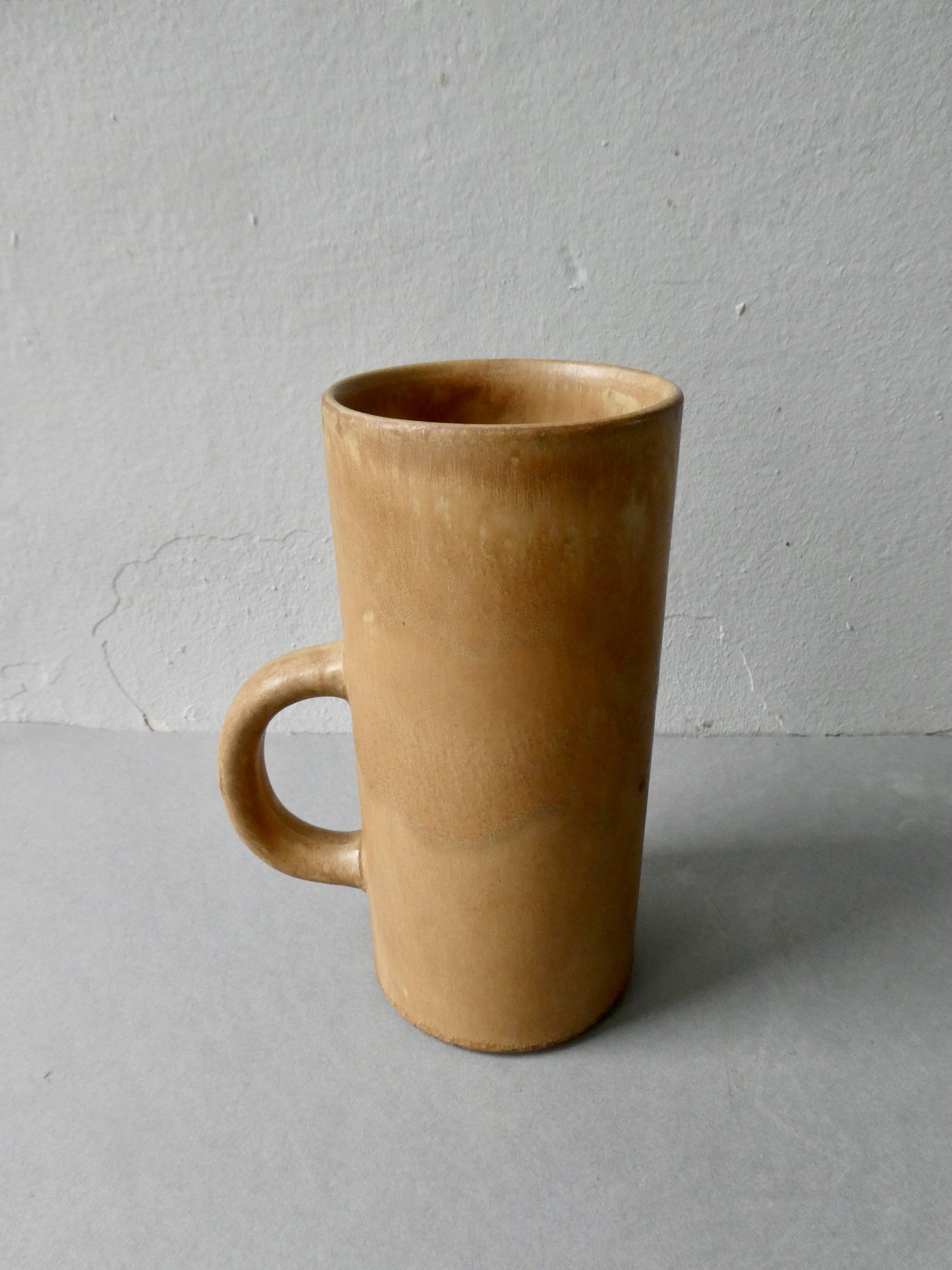 Natural tone stoneware vase