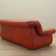 Canapé en cuir rouge, design italien, années 1970, fabricant : PelleRossi