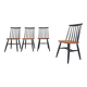 Set of four spindle back chairs, The Netherlands 1960's