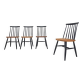 Set of four spindle back chairs, The Netherlands 1960's