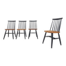 Set of four spindle back chairs, The Netherlands 1960's