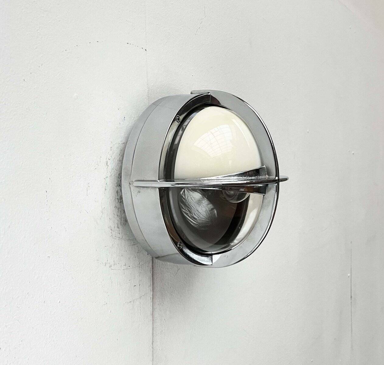 Mid-century Danish metal outdoor wall light model Pirate by Eva Koppel, Nils Koppel, Gert Edstrand for Nordisk Solar, 1960s.