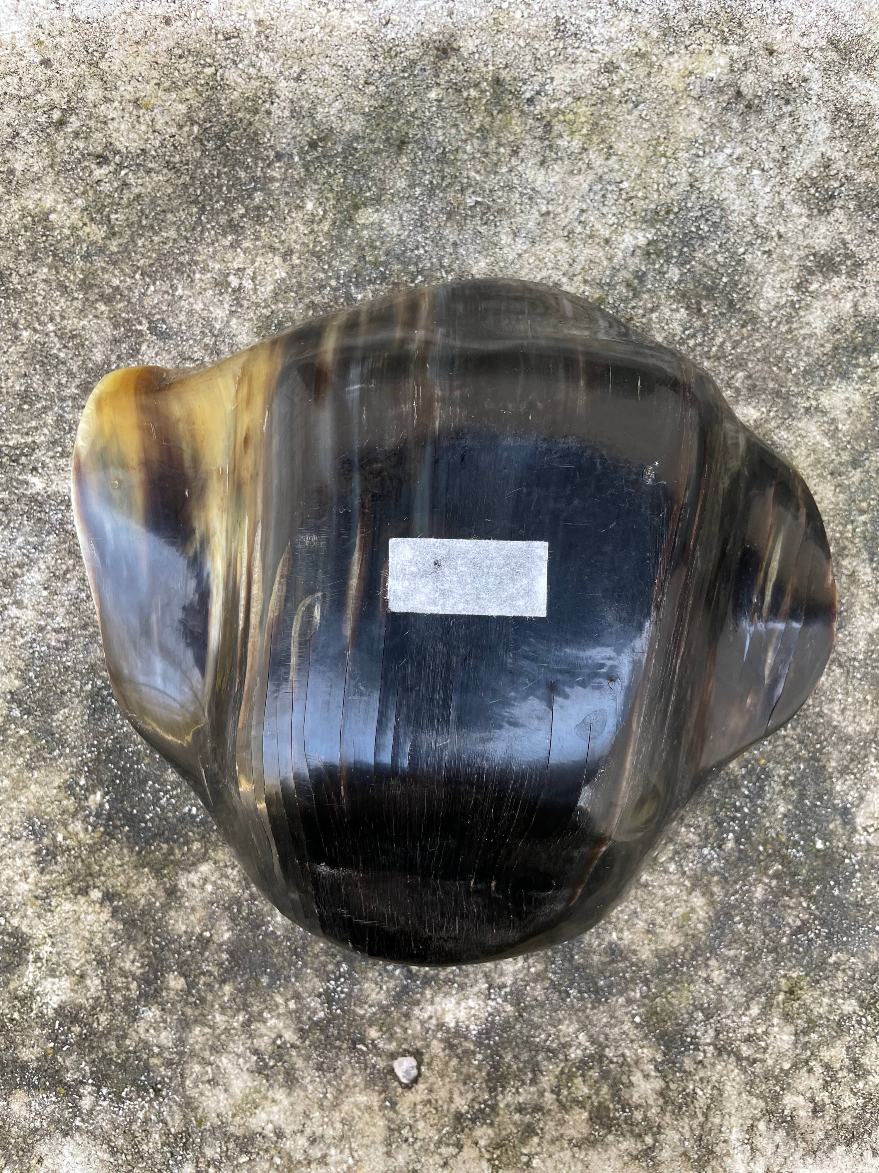 Tribal patterned horn bowl