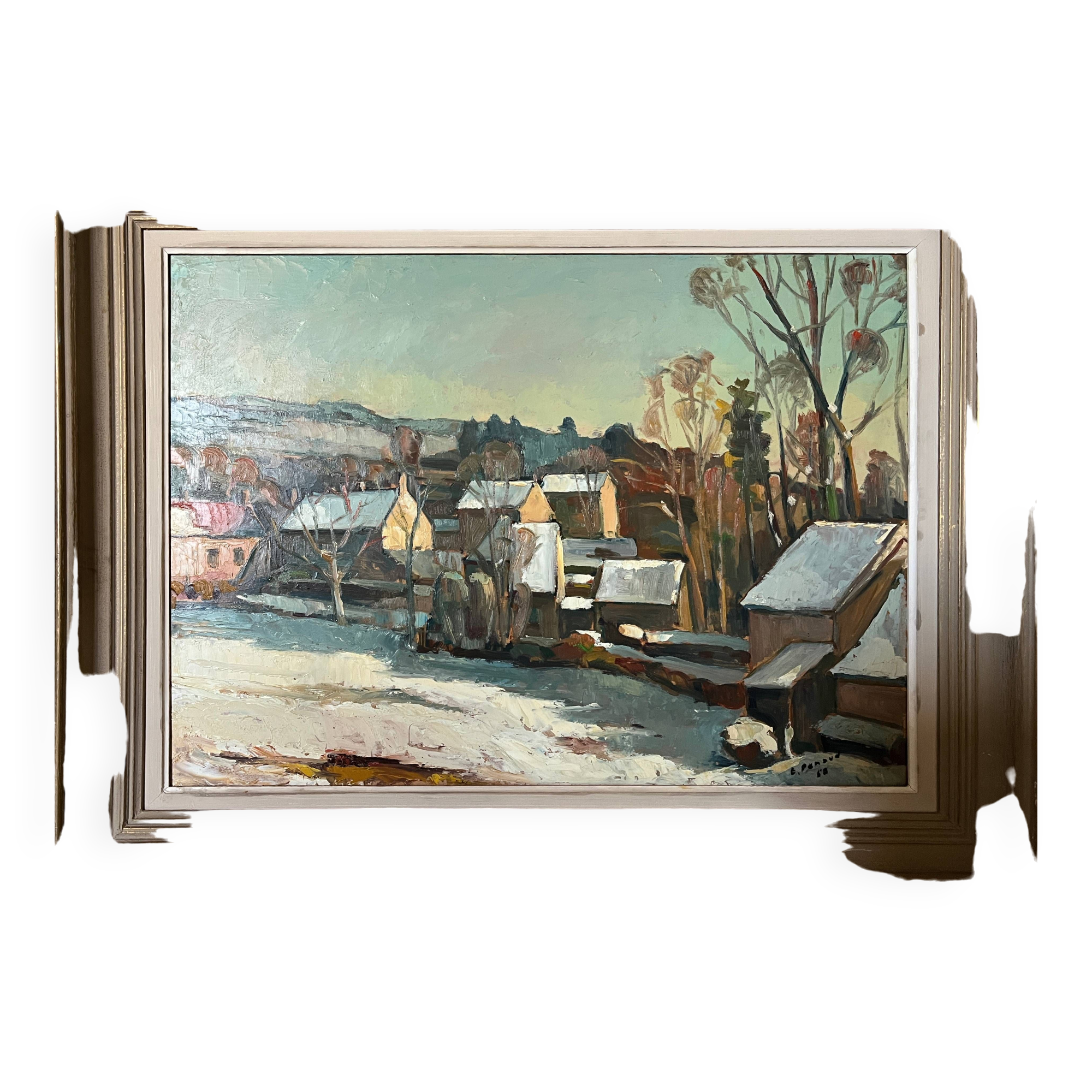 HSP Emile RENAUD painting circa 1950 Velars (sur Ouche - Burgundy) + frame