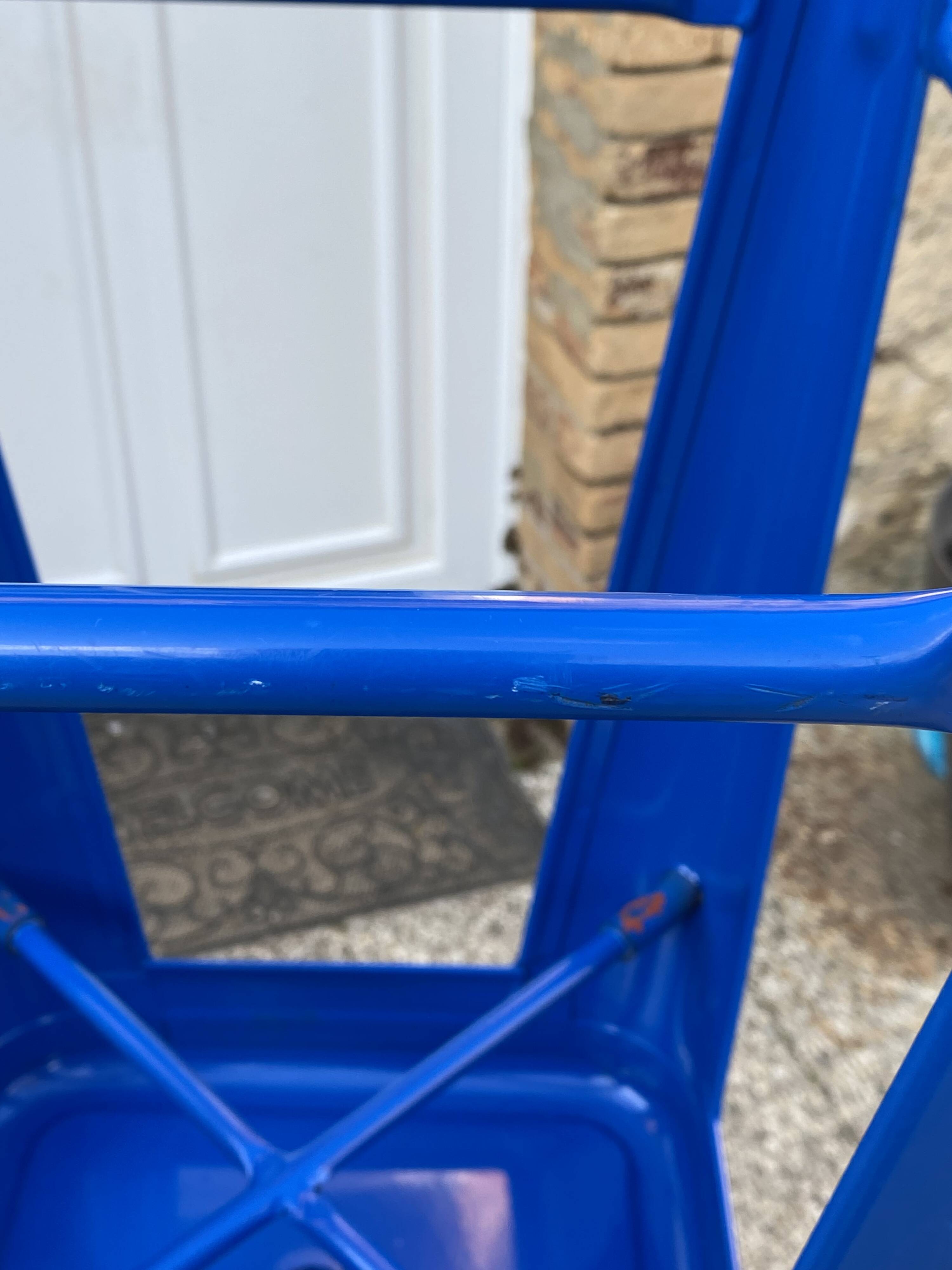 Stackable industrial bar stool TOLIX H75 blue