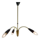 Italian 3 Armed Chandelier with Brass, 1960s