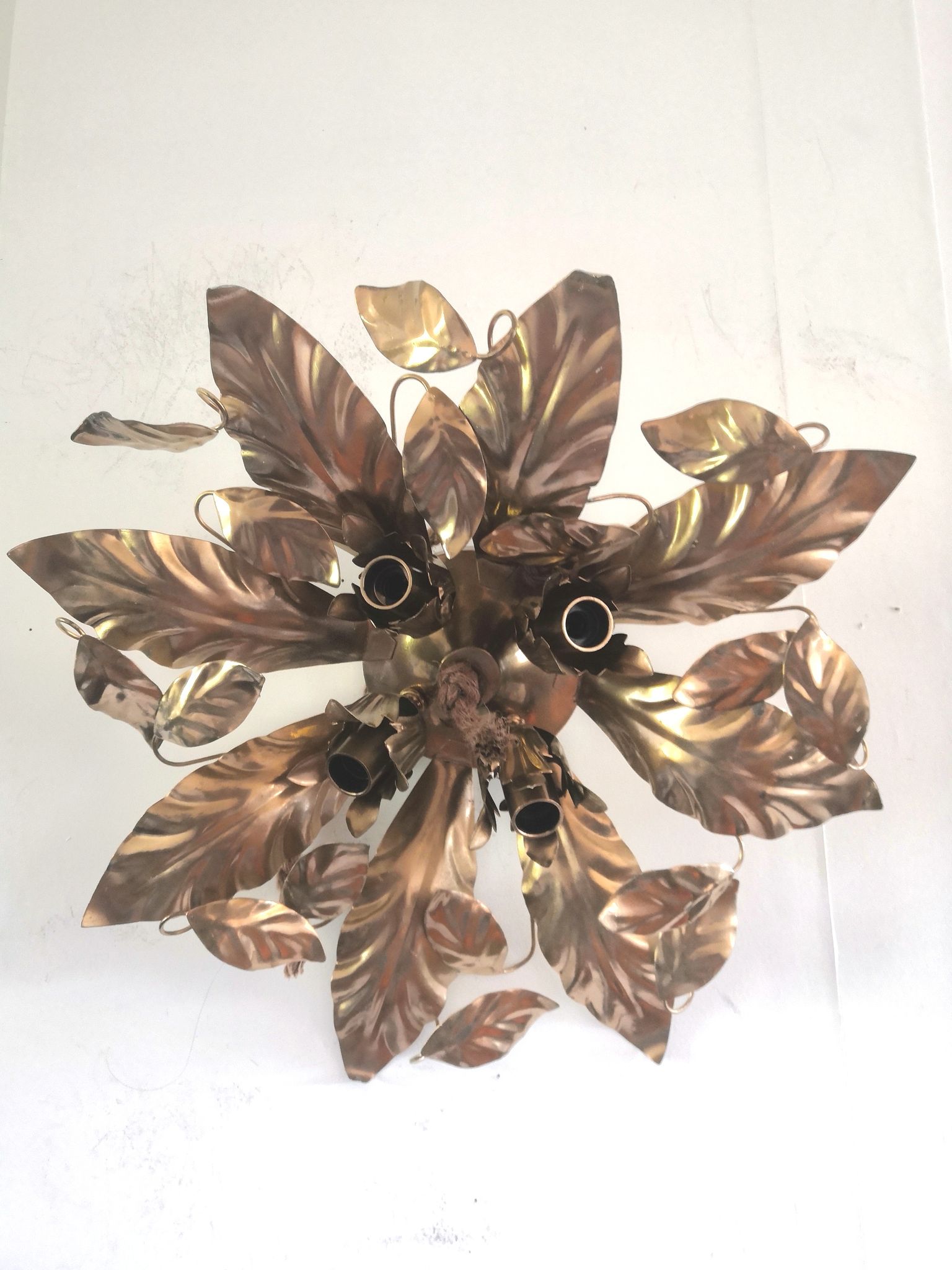 Floral metal ceiling lamp design MM Lampadari 70s
