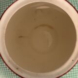 Large capacity pourer and two cups in old earthenware, model Isoard de Salins, 1950