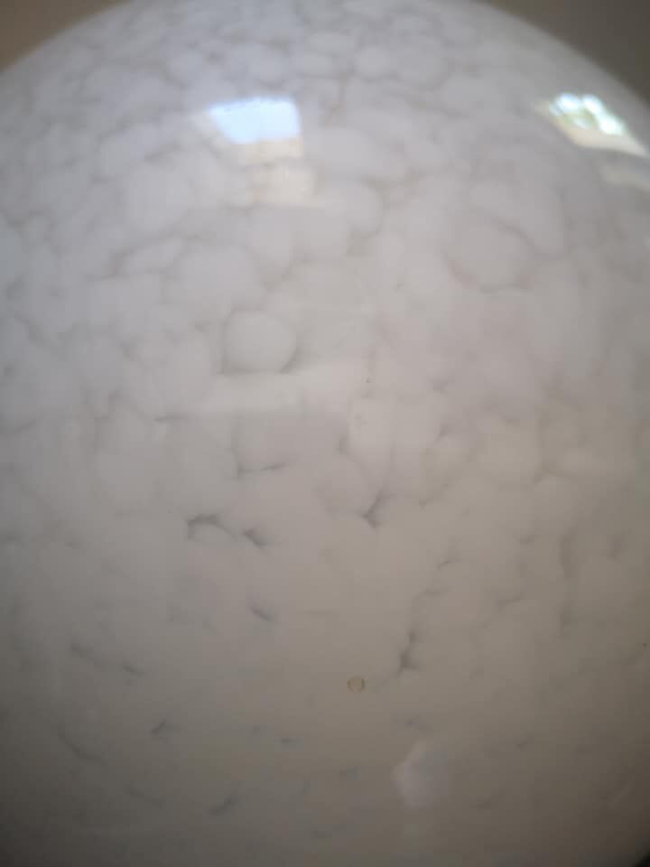 Ceiling light globe ball lampshade white opaline Clichy speckled