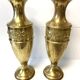 Paire de Soliflores Vases d'Autel Balustre Cuivre Jaune Art Nouveau