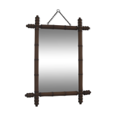 Miroir bois style bambou des années 30 33x60cm