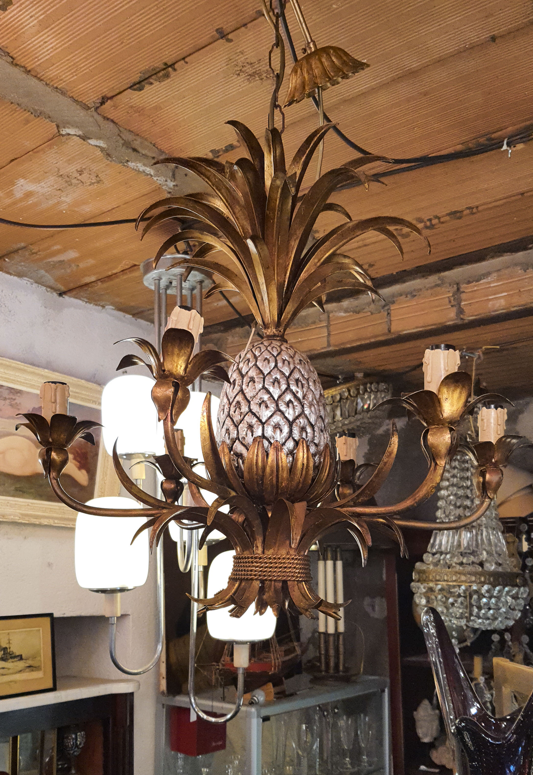 Pineapple Chandelier - Hans Kögl 1970 - Hollywood Regency