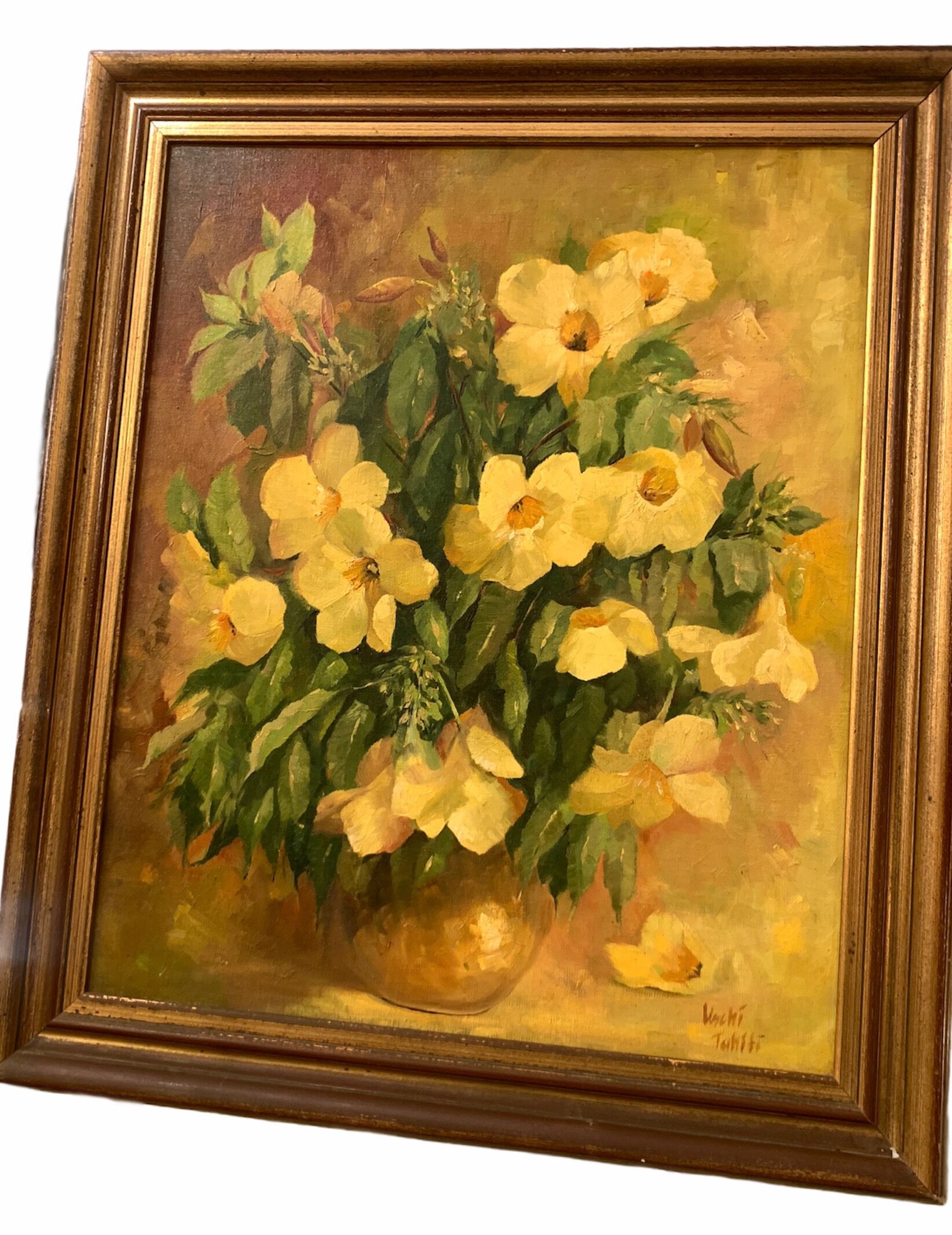 Tableau de Uschi, huile sur isorel encadrée