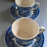 English Ironstone Tableware Ltd (EIT) "Kingswood" blue-white cups and saucers