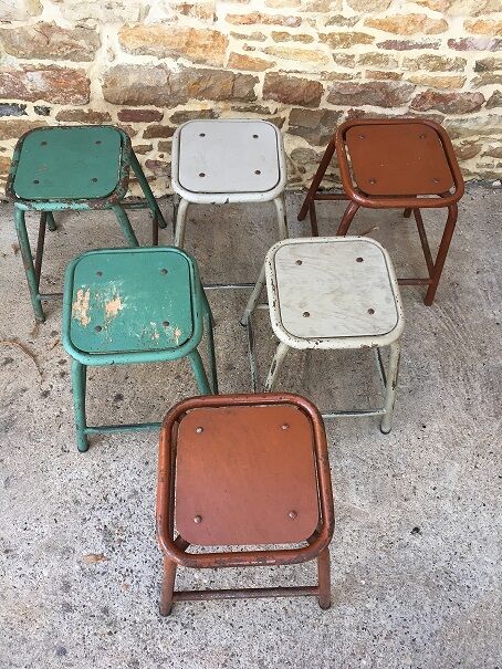 6 industrial stools