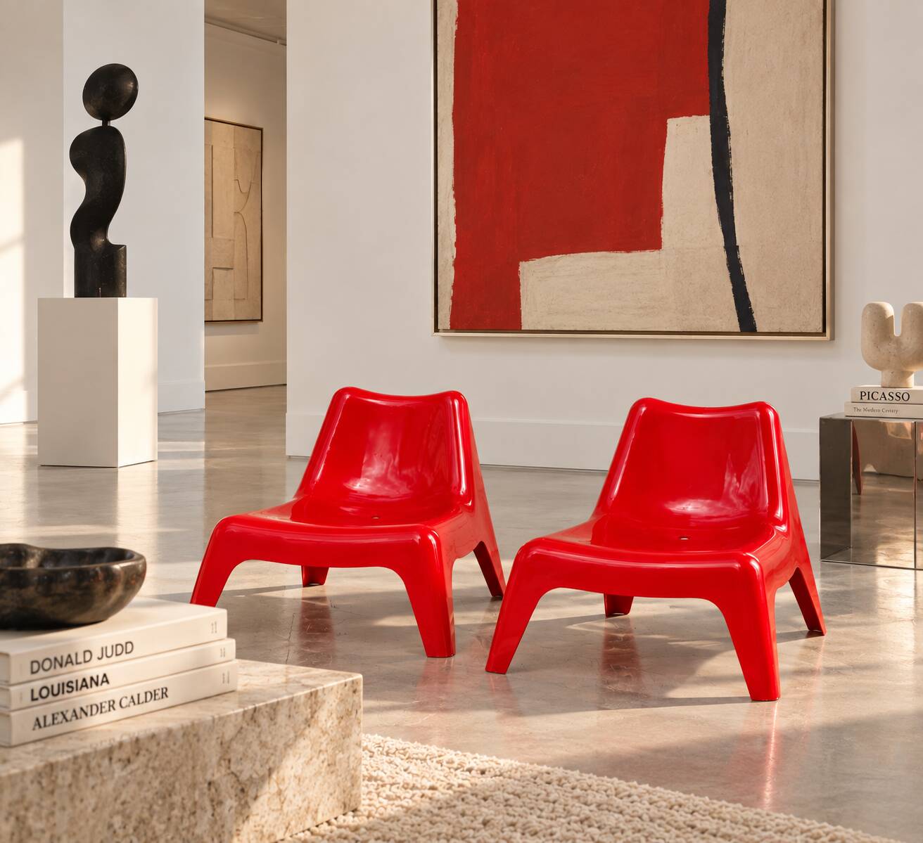 Paire de fauteuils enfant BUNSÖ – IKEA – Thomas Sandell – rouge