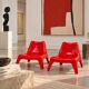 Paire de fauteuils enfant BUNSÖ – IKEA – Thomas Sandell – rouge