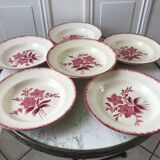 set of 6 hollow plates Longchamp pinks 30-40s