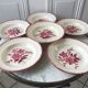 set of 6 hollow plates Longchamp pinks 30-40s