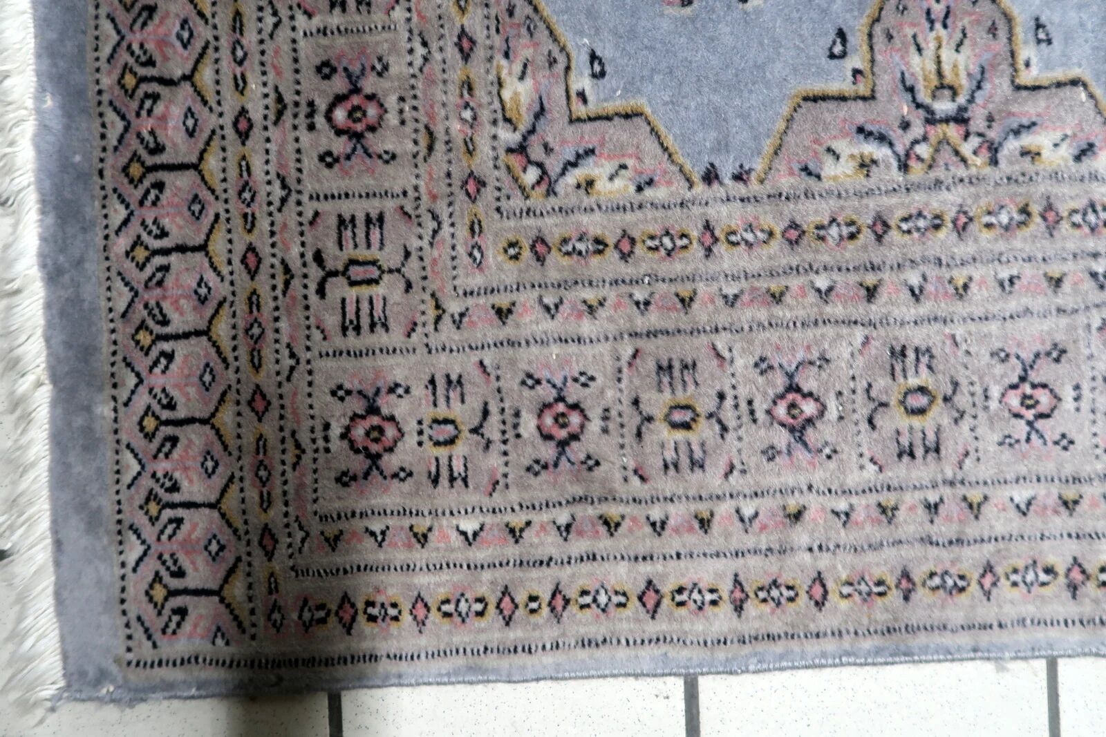 Vintage Uzbek Bukhara handmade rug 95 cm x 147 cm 1950s