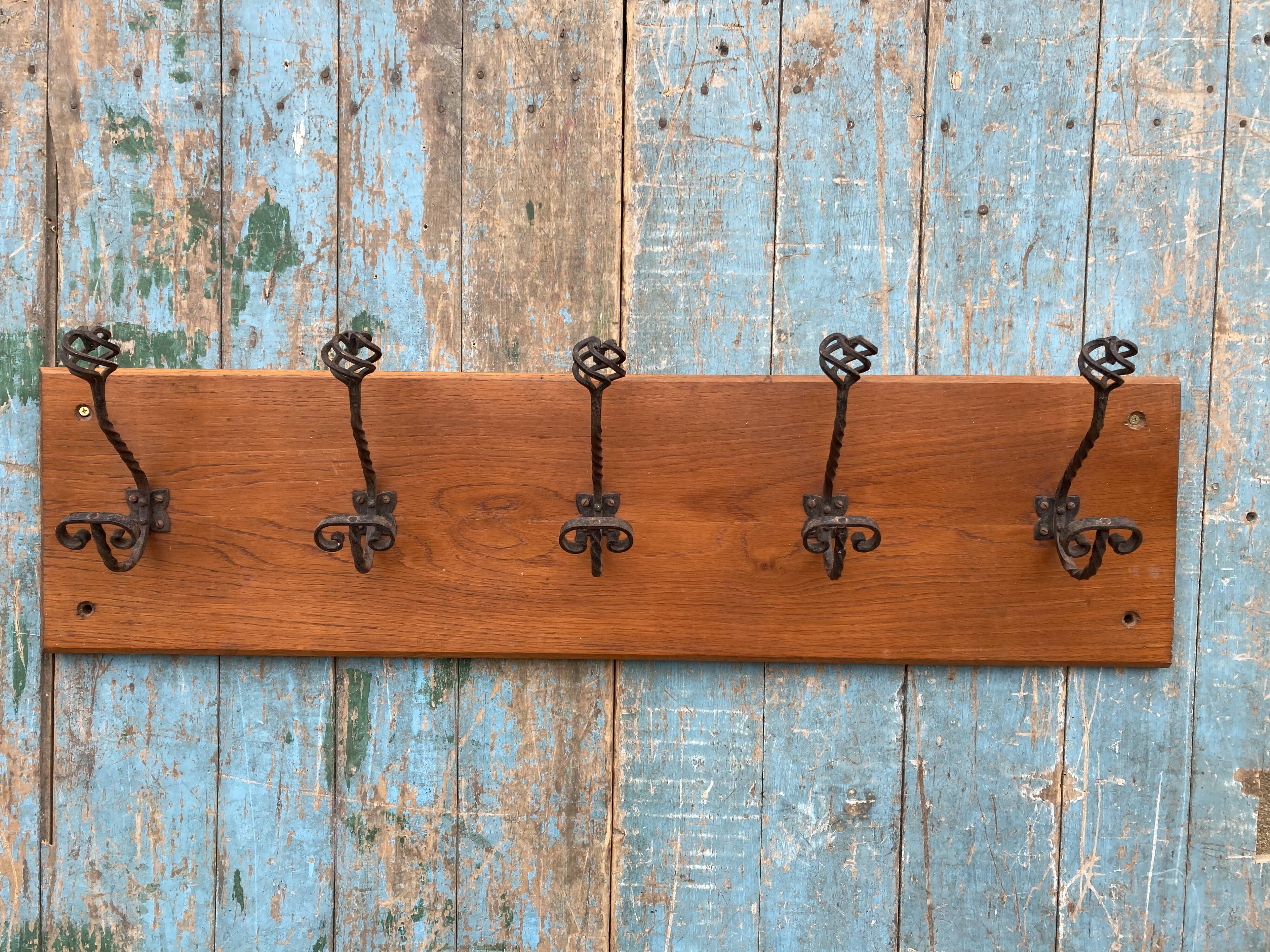 Wrought iron coat rack