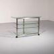 Rare 1970s Peter Ghyzcy side table on wheels