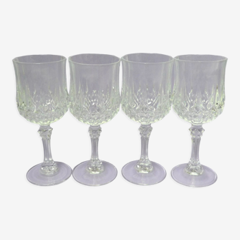 4 verres Longchamp Cristal d’Arques