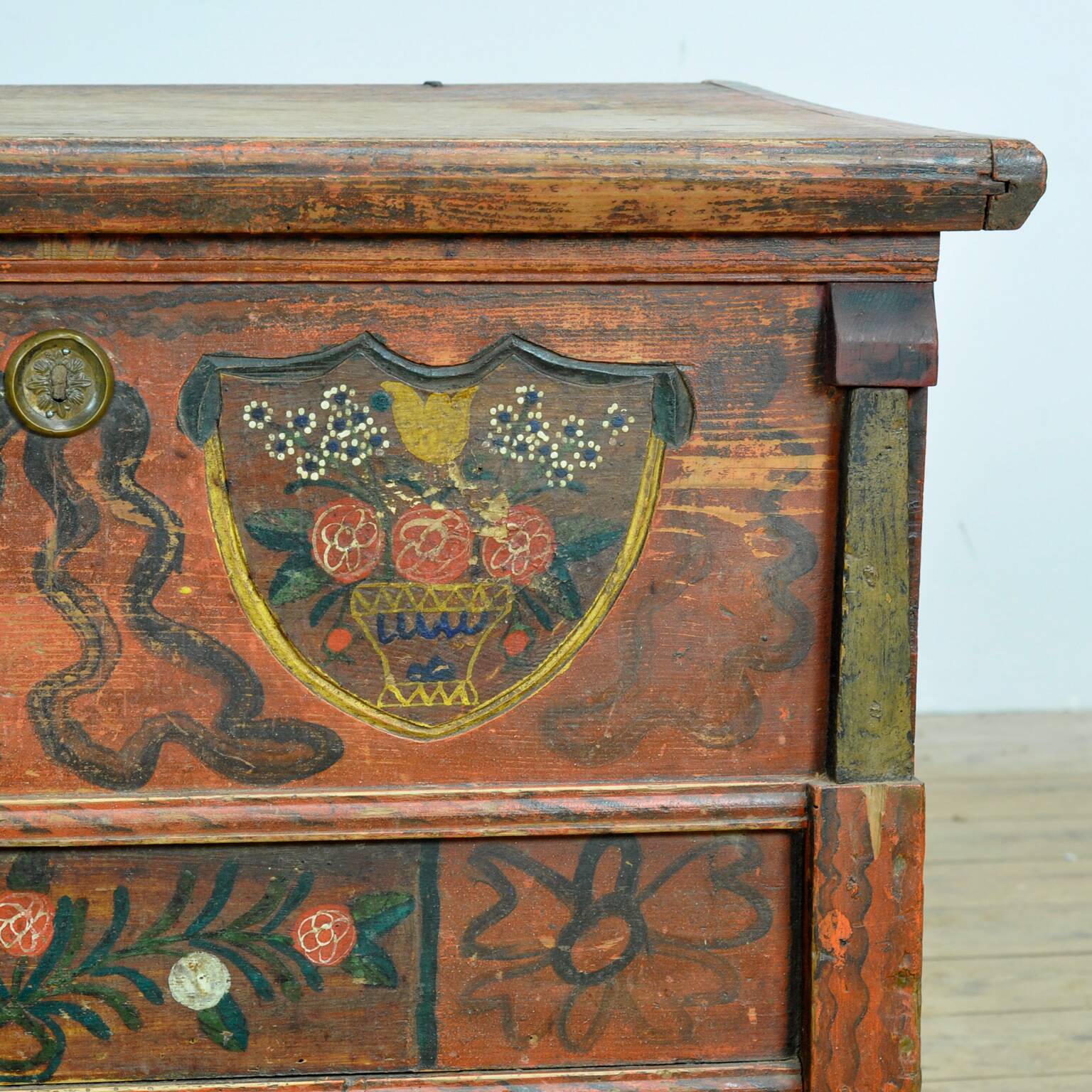 Folk art wedding chest, circa 1870