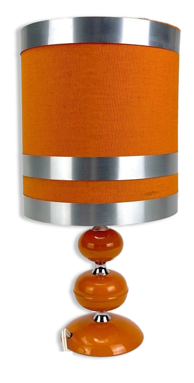 Table lamp metal and orange fabric 70