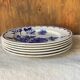 6 English flat plates Staffordshire Victoria