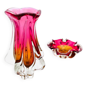 Vase et Coupe Sommerso - josef