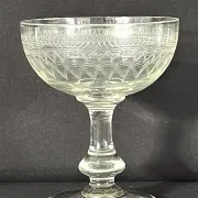 Champagne Coupes – Set of 6 Antique Hand Engraved Art Deco Stemware