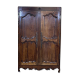 Louis XV cabinet façade in nineteenth century walnut.