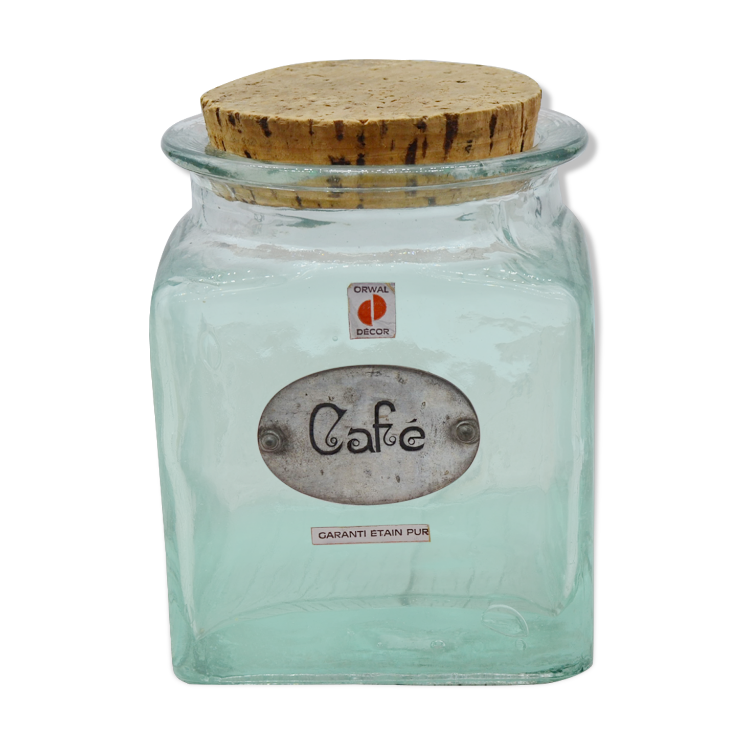 Bocal à café vintage avec de l'étain pur