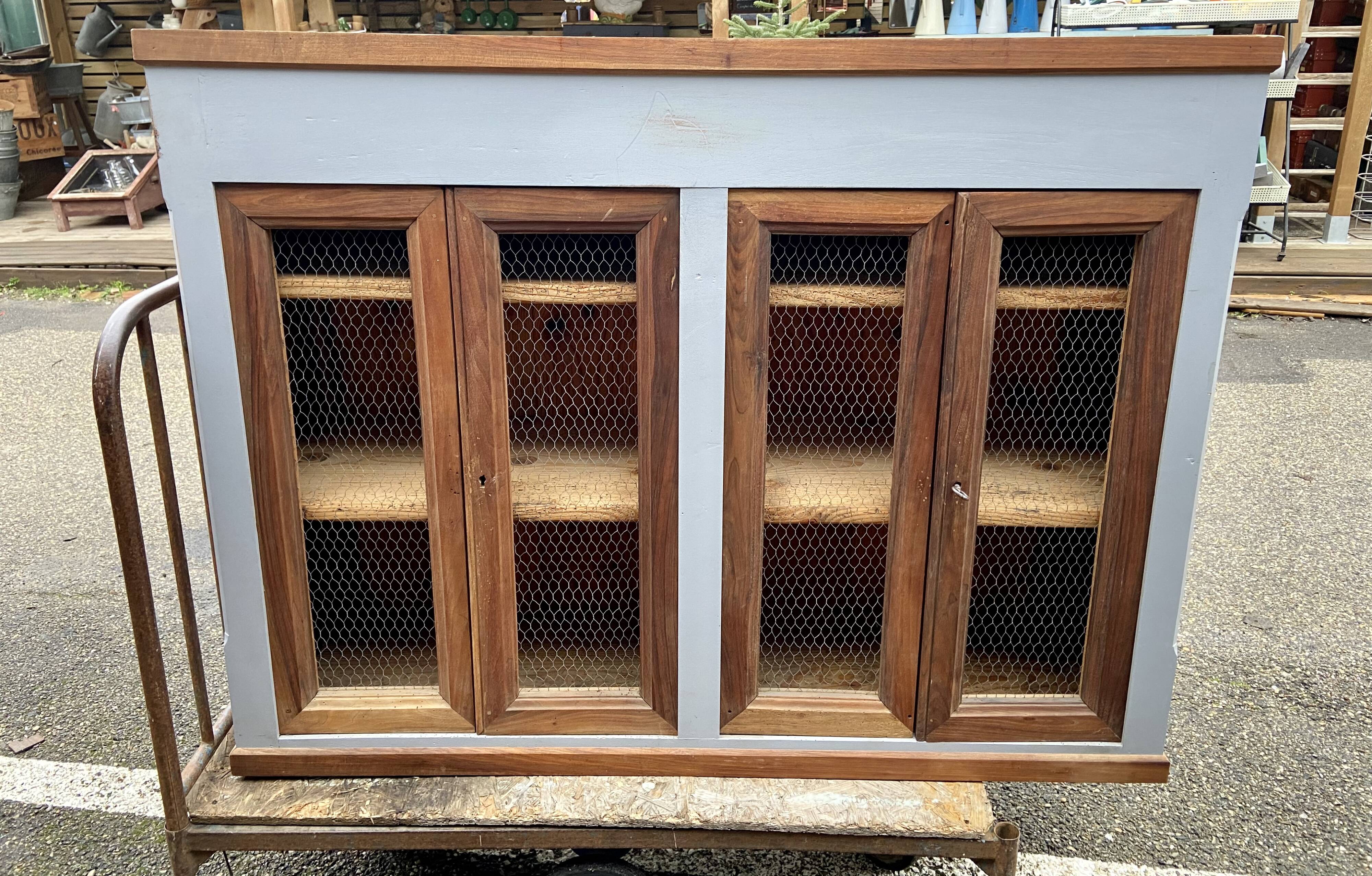 Gray and wood sideboard