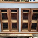 Gray and wood sideboard