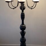 Vintage "Lamppost" in opaline and wood 6 fires