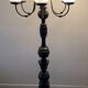 Vintage "Lamppost" in opaline and wood 6 fires