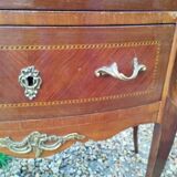 Commode ancienne marqueterie style louis xvi plateau marbre