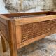 Vintage wooden and cane planter