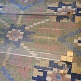 Large Italian 2-level coffee table in lucite, glass and gilt brass, 1970-80