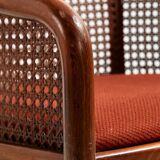 Armchair in beech and rattan