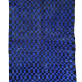 Large Moroccan Berber rug in blue and black 200x300 cm in wool