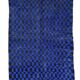 Large Moroccan Berber rug in blue and black 200x300 cm in wool