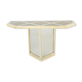 Console chrome laiton verre opalin noir de romeo rega 1970
