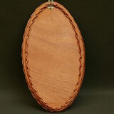 Vintage 39x22cm rattan oval mirror